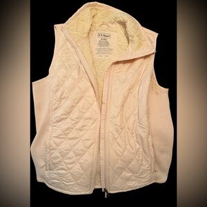 L.L. Bean Women's Off-White Quilted Vest